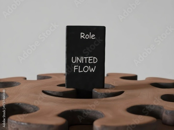 Fototapeta Conceptual Representation of Teamwork and Collaboration with Flow