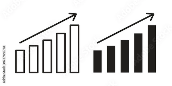 Fototapeta Increasing stocks icon vector sign symbol