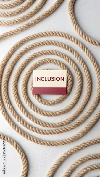 Fototapeta Inclusive Concept with Rope Arrangement and Text Message