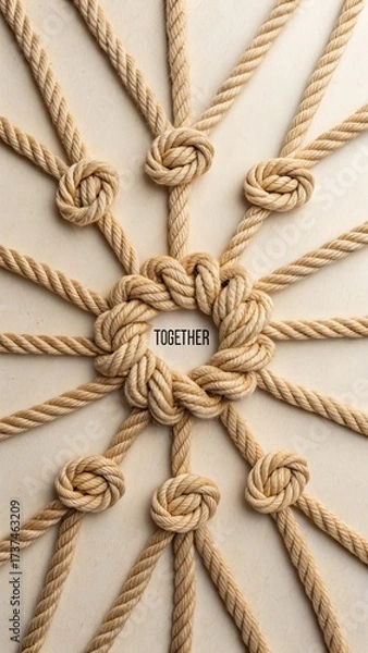 Fototapeta Unity in Knots: Symbolizing Togetherness through Rope Connections
