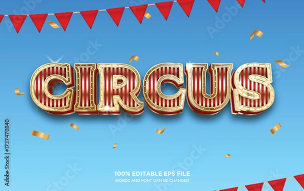 Fototapeta Circus Show 3D editable text style effect	
