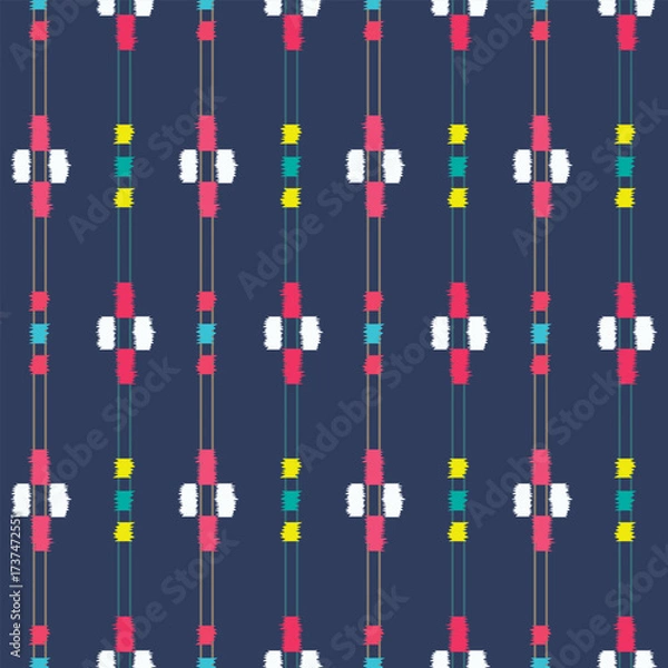Fototapeta Japanese Cross Stripe Vector Seamless Pattern