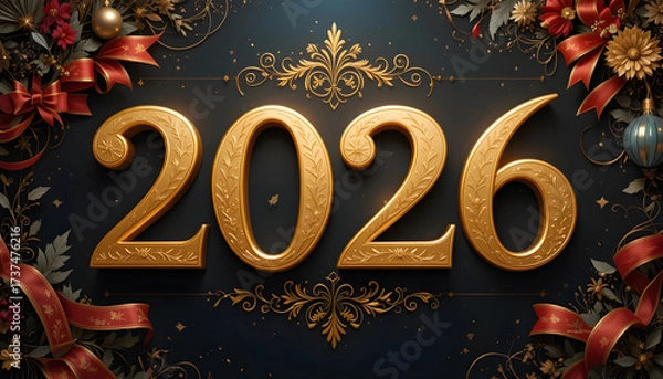 Fototapeta Happy New Year 2026 A Collection of Festive, High-Resolution Images for Celebrations and Greetings