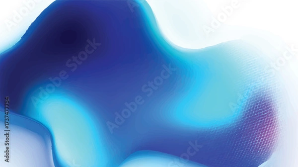 Fototapeta Abstract blue wave shape with smooth gradients and wavy lines