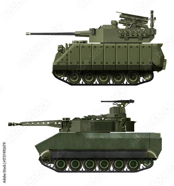 Fototapeta A collection of M113-based infantry fighting vehicle concepts (top: M113A3 G30, bottom: M113A4B 35mm). Individual images, in full size, can be found in the portfolio or by name in the site search