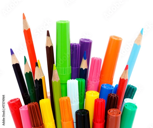 Obraz Crayons et feutres de couleurs