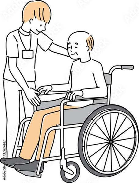 Obraz 車椅子　シニア　介護