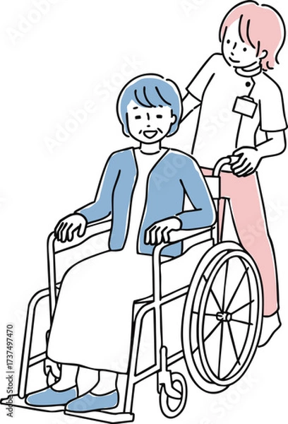 Obraz 車椅子　シニア　介護