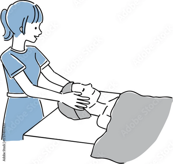 Obraz エステサロンでケアをする女性