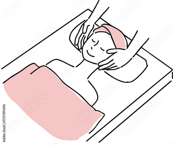 Obraz エステサロンでケアをする女性