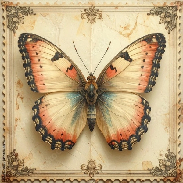Obraz Vintage postage stamp of a butterfly