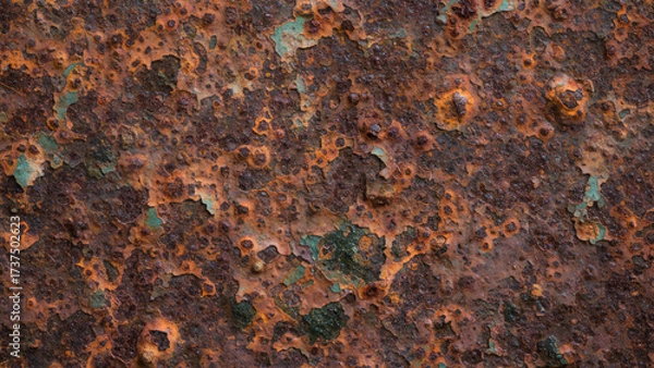 Obraz Ai-generated rusty metal texture background.