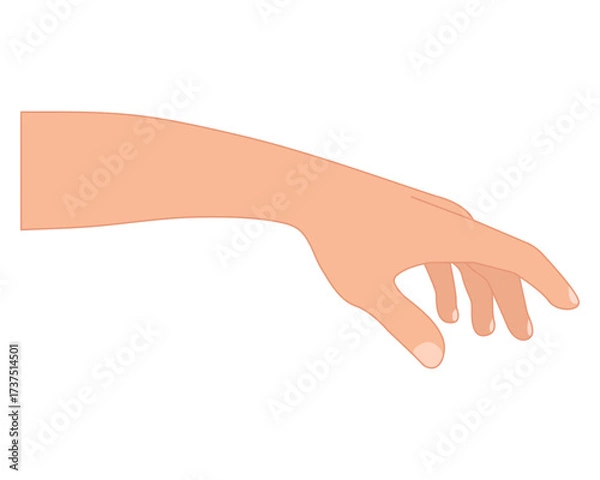 Obraz Human hand in minimalist flat design. Vector illustration.
