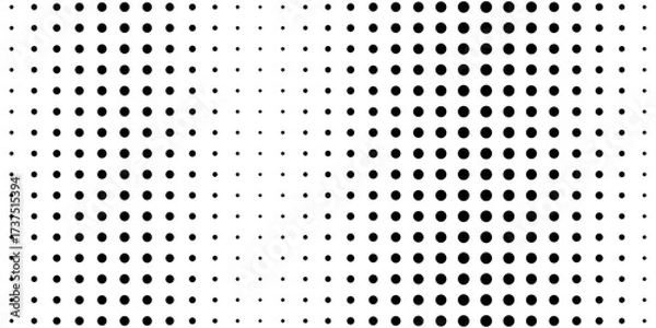 Fototapeta grunge Halftone white and black dots pattern and black gradient grunge texture background. Dotted line comic sport style vector illustration