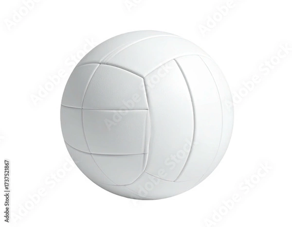 Fototapeta A pristine white sphere with textured panels, a common sports ball