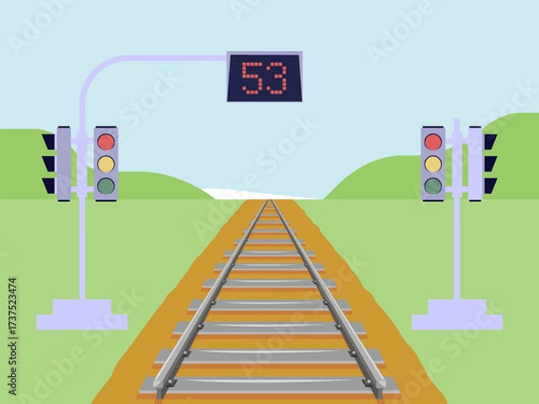 Fototapeta Traffic Signal Concept IllustrationVector Style