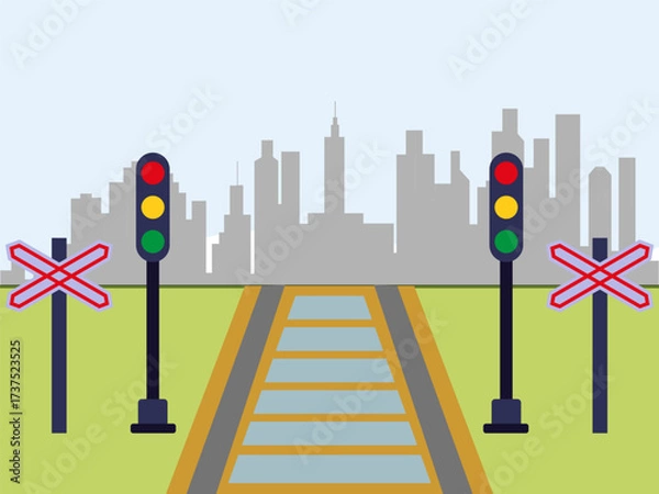 Obraz Traffic Light Concept IllustrationVector Style