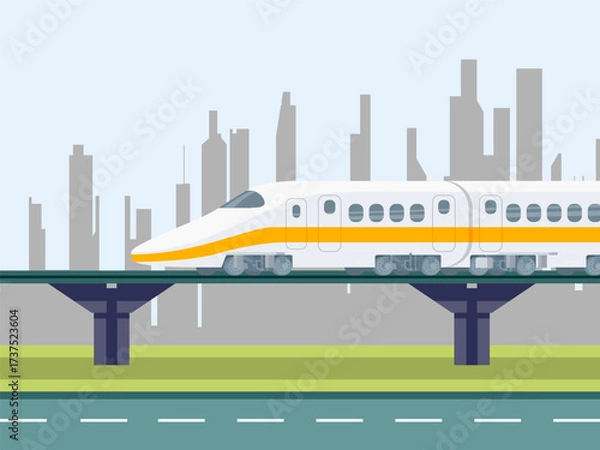 Obraz Hyperloop Concept IllustrationVector Style