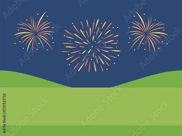 Obraz Fireworks Concept IllustrationVector Style