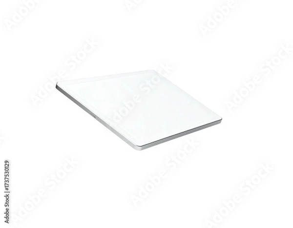 Fototapeta Isolated, angled, white rectangle with rounded corners on a black background