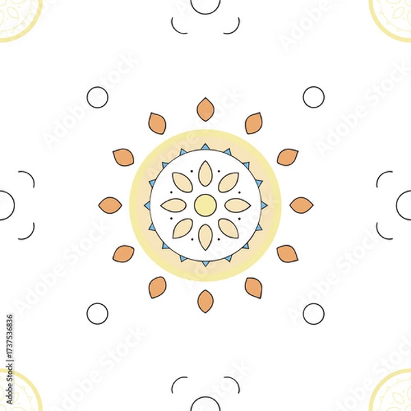 Fototapeta Blue water bubble pattern vector background with light circles illustration and liquid texture