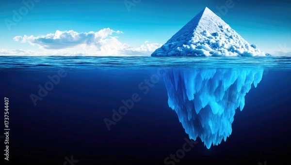 Obraz Pyramid iceberg visible tip above, hidden depth below
