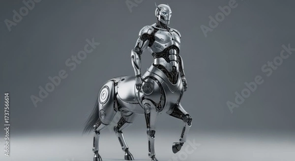Obraz A Futuristic Cybernetic Centaur Robot