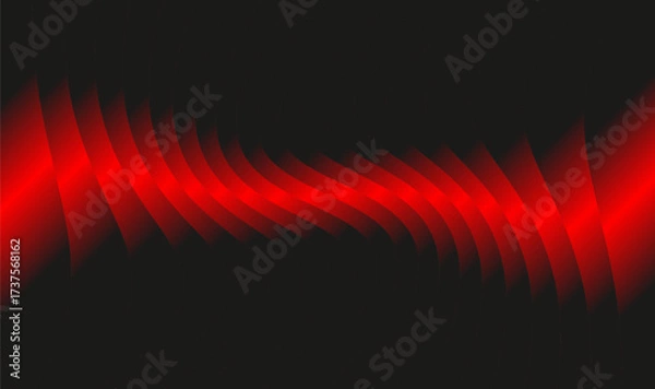 Fototapeta Black background with red gradient stripes splitting in different directions. Abstract elegant design for banners, posters, wallpapers, and digital graphics.