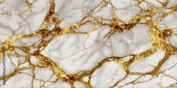 Fototapeta Elegant Marble Texture with Striking Golden Veins on White Background for Interior Design and Home Decor Projects