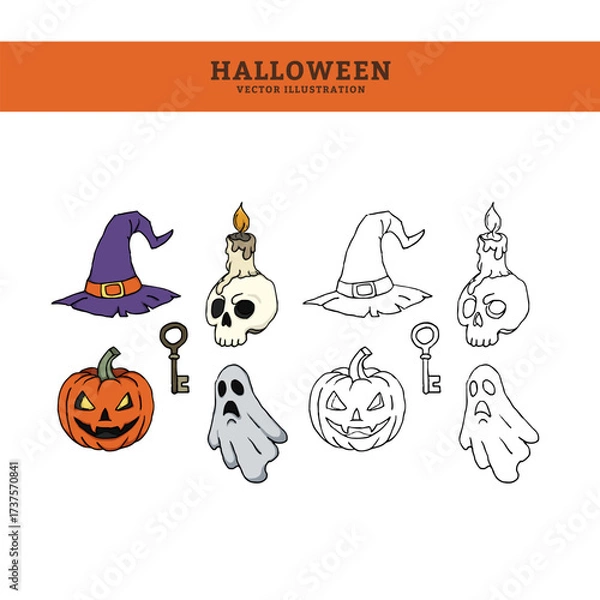 Obraz Hand Drawn Spooky Vector Illustrations 1