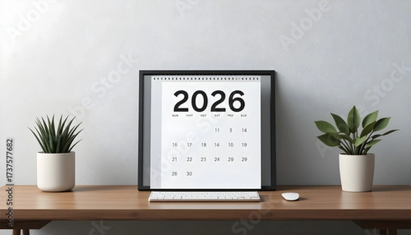 Fototapeta The Year 2026 A Visual Showcase of Festive New Year's Celebrations and Essential Planning Tools  