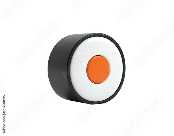Obraz Isolated 3D rendering of a single piece of sushi on a black background