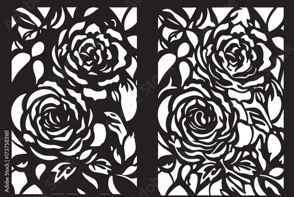 Fototapeta Beautiful Rose Flower Laser Cut