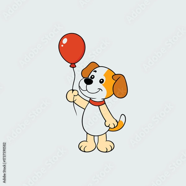 Obraz dog with balloons