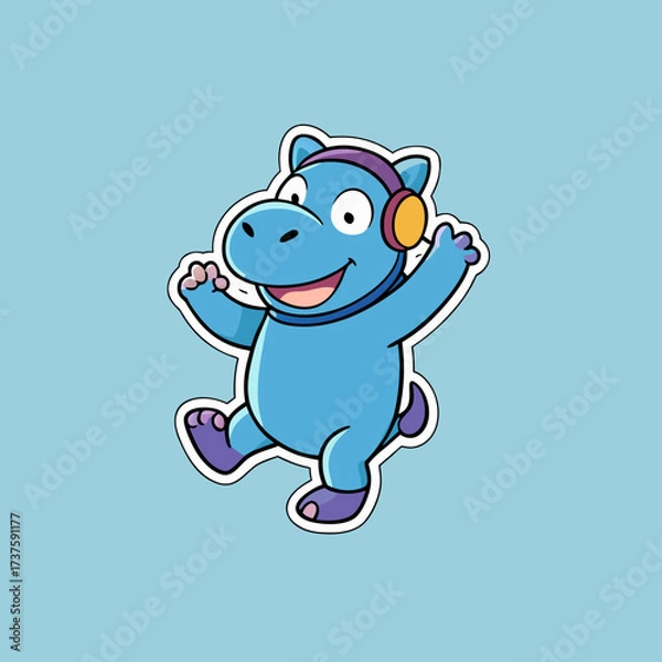 Obraz silly-hippo-dancing vector design 
