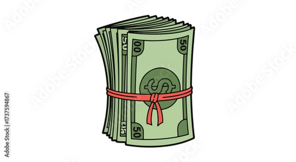 Fototapeta Money Bundle Vector Illustration