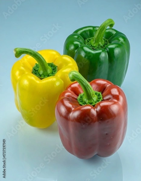 Fototapeta Three colorful bell peppers