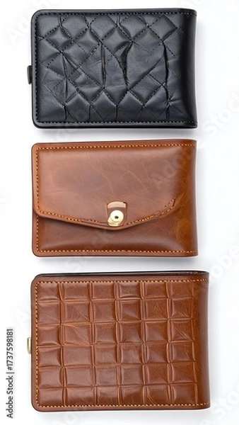 Obraz Three leather wallets displayed