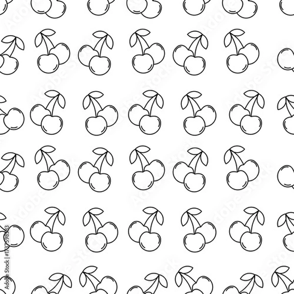 Obraz Fruit Outline Seamless Pettern