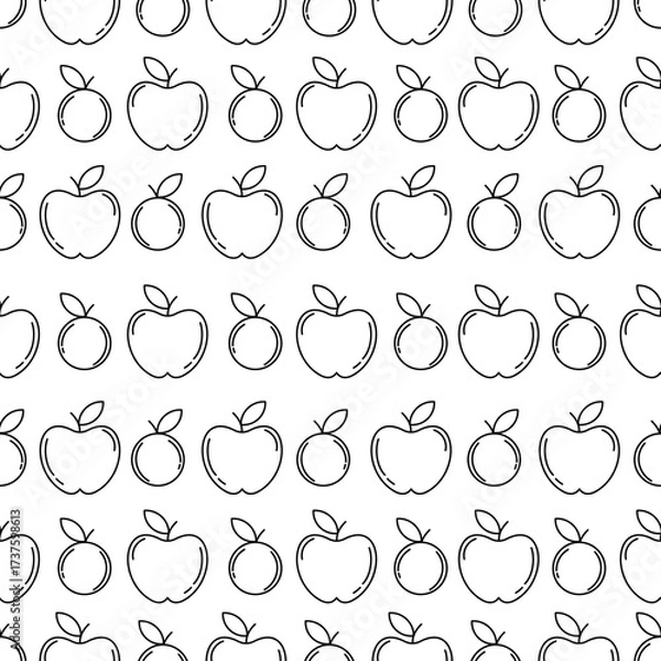 Obraz Fruit Outline Seamless Pettern