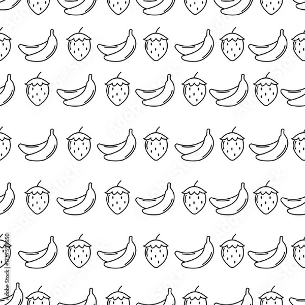 Obraz Fruit Outline Seamless Pettern