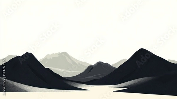 Fototapeta Abstract mountain range, muted tones