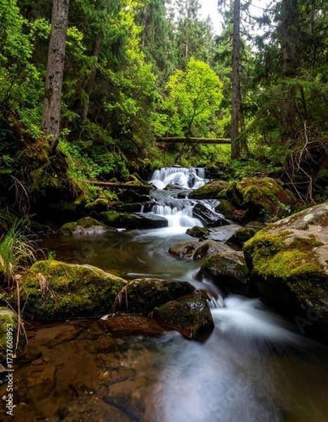 Fototapeta Forest river landscape