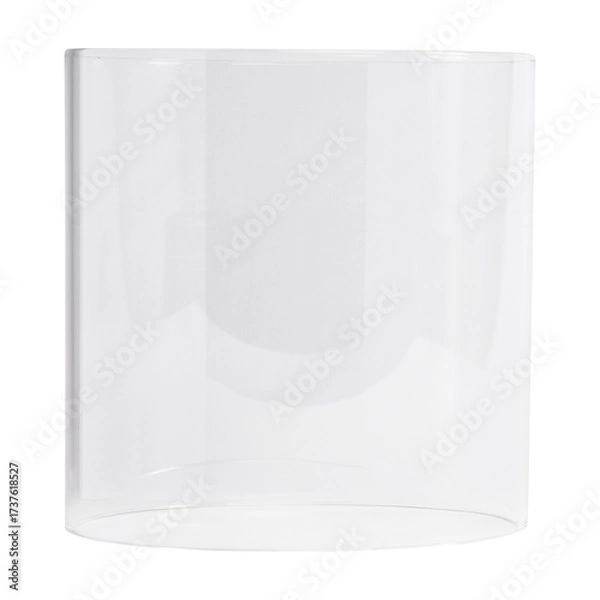 Obraz Clear glass cylinder isolated on white background.