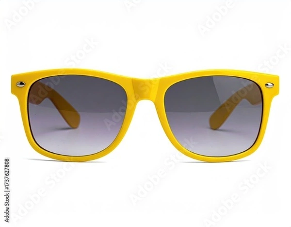 Obraz Yellow-framed sunglasses with gradient lenses, centered