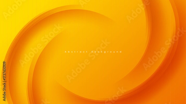 Fototapeta Yellow abstract background with curved lines shapes.