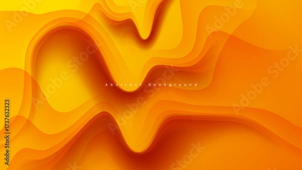 Fototapeta orange abstract background with overlapping wavy shapes