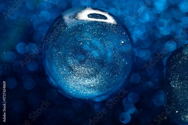 Obraz The surface of the cosmetic product has bubbles. blurred background. soft focus