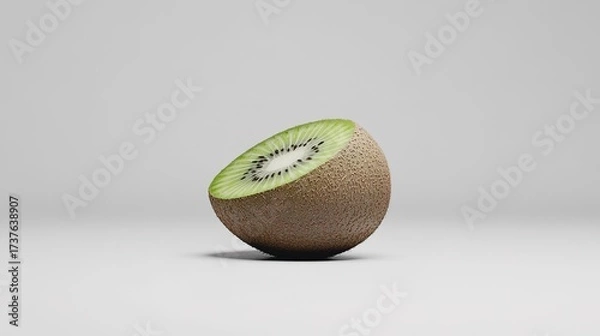 Fototapeta Kiwi slice on a plain background