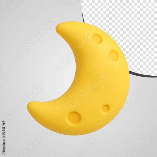 Obraz 3D Cartoon Crescent Moon Illustration
